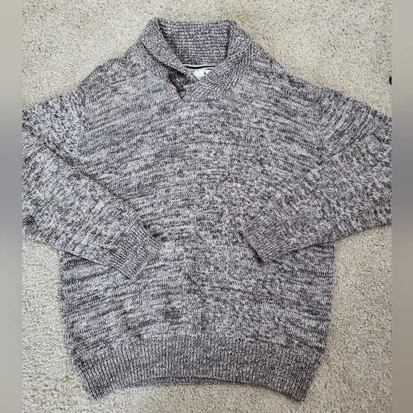 Southern Pines 100% Cotton Chunky Knit Crossover Neck Button Closure Sweater - Picture 8 of 9